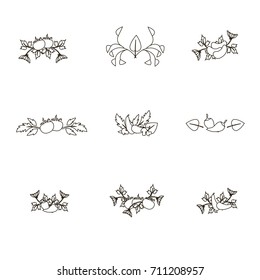 Monochrome line design elements for product design stock vector illustration