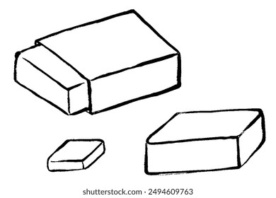 monochrome line drawing of butter with a touch of brush