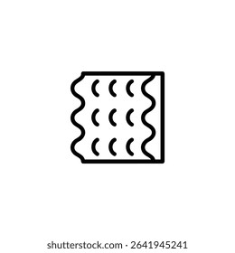 Monochrome line icon of an acoustic foam panel, wedge shaped for sound treatment. Isolated on a white background.