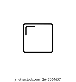 Monochrome line icon of a single ceramic tile, depicted as a perfect square or rectangle. Isolated on white background.