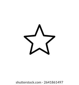 Monochrome line icon of a single, classic five-pointed star. Isolated vector graphic for rating, favorite, or decorative themes.