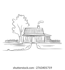 A monochrome line of a lighthouse standing on a rocky shoreline with stylized crashing waves in the foreground. The scene is rendered in black lines on a white background using a sketch-like......