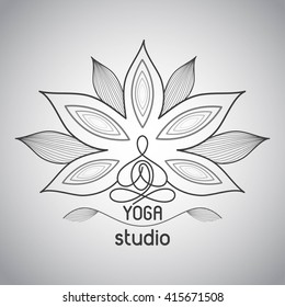 Monochrome Line logo for yoga studio