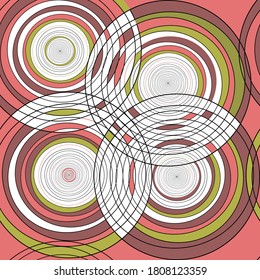 monochrome line pattern illusion. color vector illustration.seamless pattern.