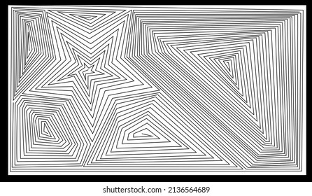 ilusión de patrón de línea monocromo. ilustración vectorial.alta calidad.para su diseño, textiles, papel pintado, impresión,afiche en la pared