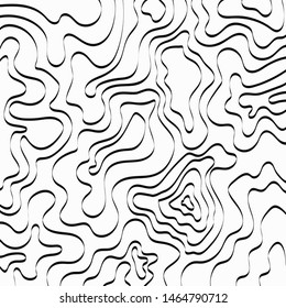 Monochrome linear liquid abstract background, design fluid wallpaper. Black and white vector template for backdrop, banner, web design