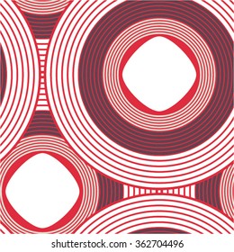 Monochrome linear pattern of circles seamless vector background.