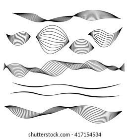 monochrome lines and abstract shapes for design (individual objects). vector design elements 