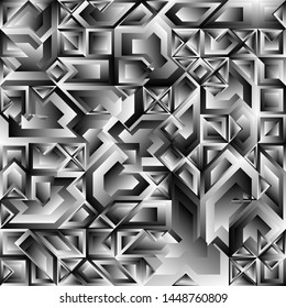 Monochrome Liquid Geometric Background Design, Fluid Gradient Geometric Backdrop Shapes Art Composition, Futuristic Minimal Design Poster, Abstract Fest Creative Template