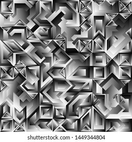 Monochrome Liquid Geometric Background Design, Fluid Gradient Geometric Backdrop Shapes Art Composition, Futuristic Minimal Design Poster, Abstract Fest Creative Template
