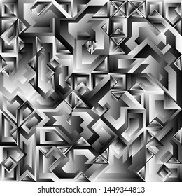 Monochrome Liquid Geometric Background Design, Fluid Gradient Geometric Backdrop Shapes Art Composition, Futuristic Minimal Design Poster, Abstract Fest Creative Template