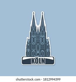 Monochrome logo of the cathedral in the city of Cologne.