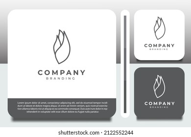 Monochrome Logo Design Template, With Flower Bud Icon