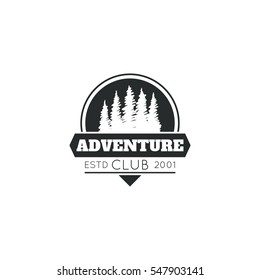 Monochrome logo, emblem Adventure club.