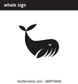 monochrome logo in the form of a whale