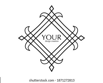 Monochrome logo frame design, inspired by Tamil kolam mandalas from India