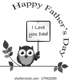 Monochrome I love dad message isolated on white background