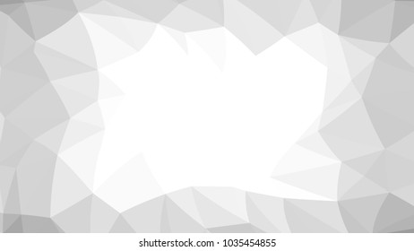 Monochrome low polygonal crystal background. Triangular black and white polygon  pattern. Low poly vector illustration. Copy space. Low polygonal backdrop