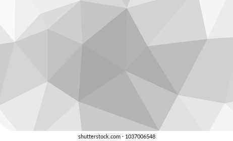 Monochrome low polygonal crystal background. Triangular black and white polygon  pattern. Low poly vector illustration. Copy space. Low polygonal backdrop