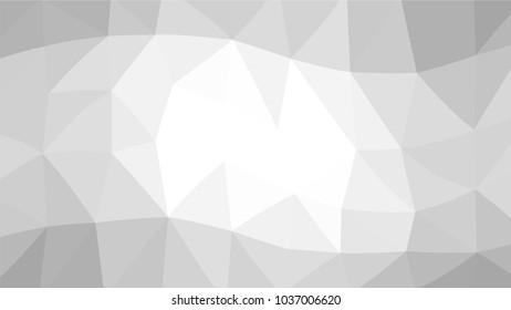 Monochrome low polygonal crystal background. Triangular black and white polygon  pattern. Low poly vector illustration. Copy space. Low polygonal backdrop