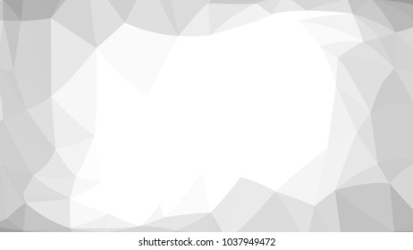 Monochrome low polygonal crystal background. Triangular black and white polygon  pattern. Low poly vector illustration. Copy space. Low polygonal backdrop