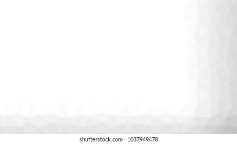 Monochrome low polygonal crystal background. Triangular black and white polygon  pattern. Low poly vector illustration. Copy space. Low polygonal backdrop