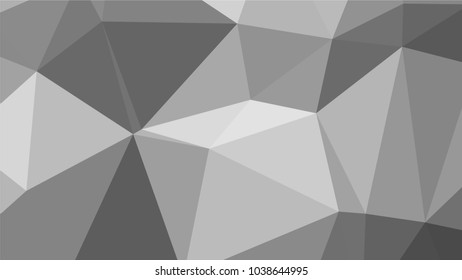 Monochrome low polygonal crystal background. Triangular black and white polygon  pattern. Low poly vector illustration. Low polygonal backdrop