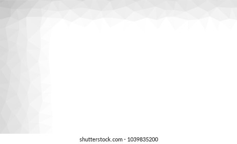 Monochrome low polygonal crystal background. Triangular black and white polygon  pattern. Low poly vector illustration. Copy space. Low polygonal backdrop