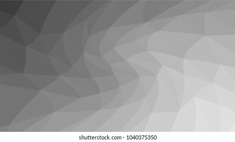 Monochrome low polygonal crystal background. Triangular black and white polygon  pattern. Low poly vector illustration. Low polygonal backdrop
