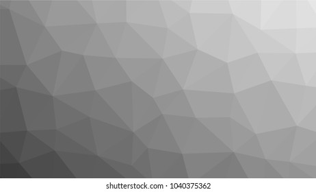 Monochrome low polygonal crystal background. Triangular black and white polygon  pattern. Low poly vector illustration. Low polygonal backdrop