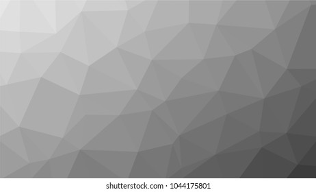 Monochrome low polygonal crystal background. Triangular black and white polygon  pattern. Low poly vector illustration. Low polygonal backdrop