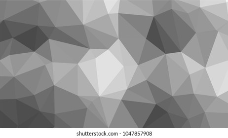 Monochrome low polygonal crystal background. Triangular black and white polygon  pattern. Low poly vector illustration. Low polygonal backdrop