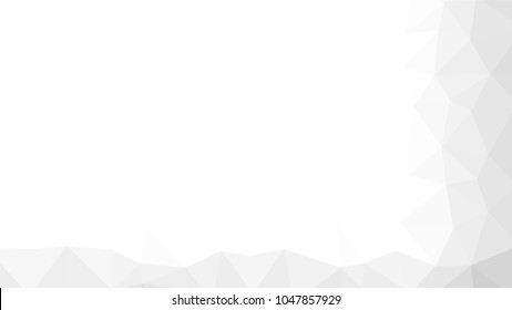 Monochrome low polygonal crystal background. Triangular black and white polygon  pattern. Low poly vector illustration. Copy space. Low polygonal backdrop