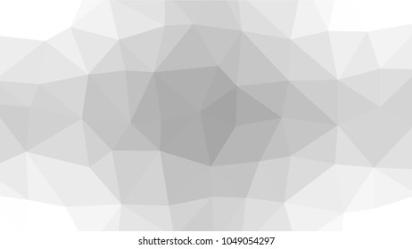 Monochrome low polygonal crystal background. Triangular black and white polygon  pattern. Low poly vector illustration. Low polygonal backdrop
