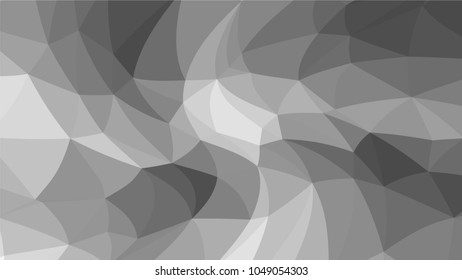 Monochrome low polygonal crystal background. Triangular black and white polygon  pattern. Low poly vector illustration. Low polygonal backdrop