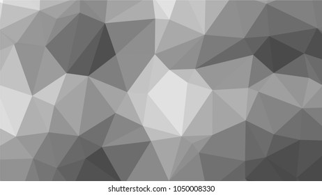 Monochrome low polygonal crystal background. Triangular black and white polygon geometric pattern. Low poly vector illustration. Low polygonal backdrop