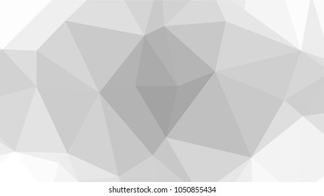 Monochrome low polygonal crystal background. Triangular black and white polygon  pattern. Low poly vector illustration.Low polygonal backdrop