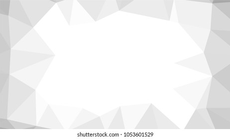 Monochrome low polygonal crystal background. Triangular black and white polygon  pattern. Low poly vector illustration. Copy space. Low polygonal backdrop