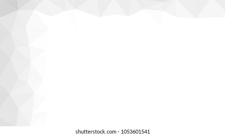 Monochrome low polygonal crystal background. Triangular black and white polygon  pattern. Low poly vector illustration. Copy space. Low polygonal backdrop