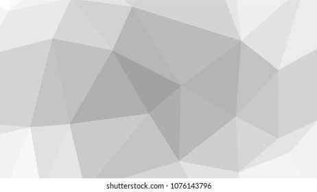 Monochrome low polygonal crystal background. Triangular black and white polygon  pattern. Low poly vector illustration. Low polygonal backdrop