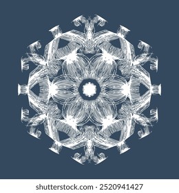 Monochrome mandala isolated on white background.  Hand-drawn illustration. Vector.