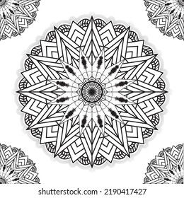 patrón de manala monocromo, interior de manala ornamental para adultos, ilustración de vector mandala