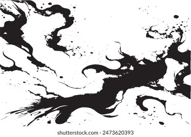 Monochrome Marble: Abstract Black and White Liquid Texture