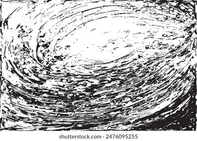 Monochrome Marble: Abstract Vector Background of Watercolor Hand-Drawn Marbling Illustration