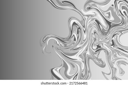 Monochrome marble pattern. Abstract liquid wavy background. Vector illustration.