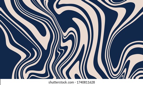 Monochrome marble vector texture. Abstract liquid wavy background. Optical illusion motion striped 3d effect.