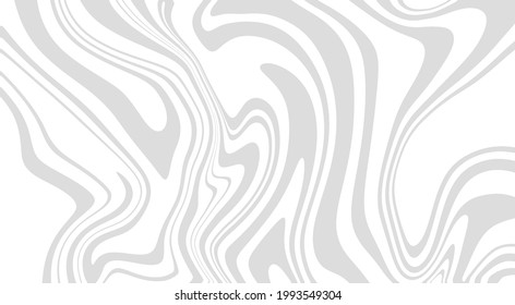 Monochrome marble vector texture. Abstract liquid wavy background. Optical illusion motion striped 3d effect.