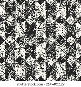 Monochrome Marbled Effect Textured Geometric Pattern