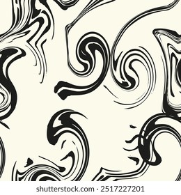Monochrome Marbled Effect Textured Geometric Pattern