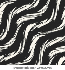 Monochrome Marbled Effect Textured Wavy Pattern